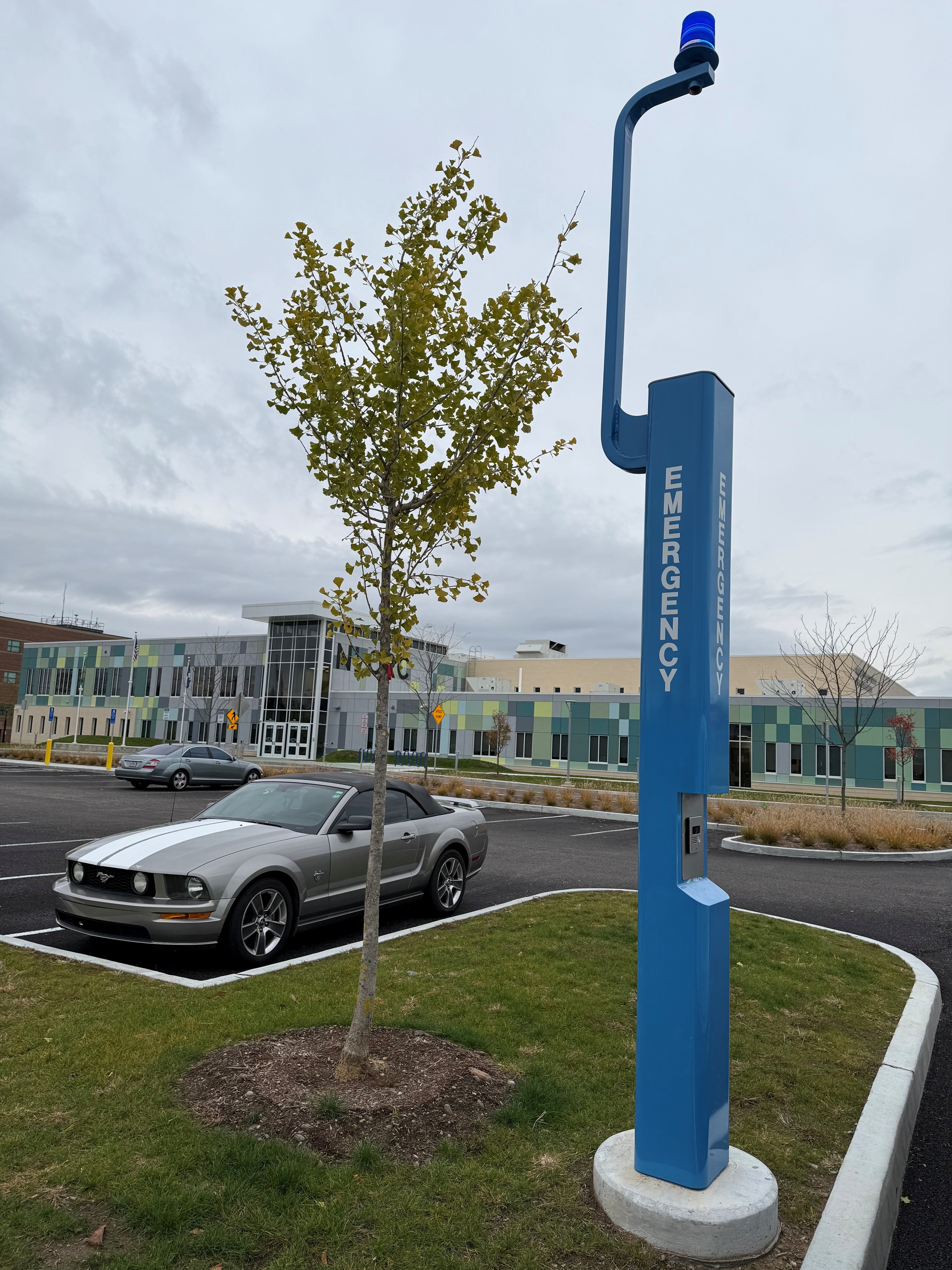 Emergency call station installation at a municipal recreation center