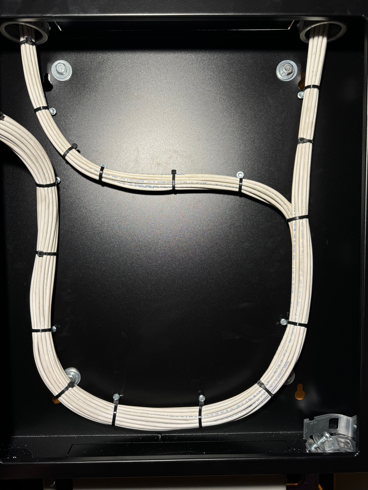 Precision cable management and structured wiring inside a network enclosure